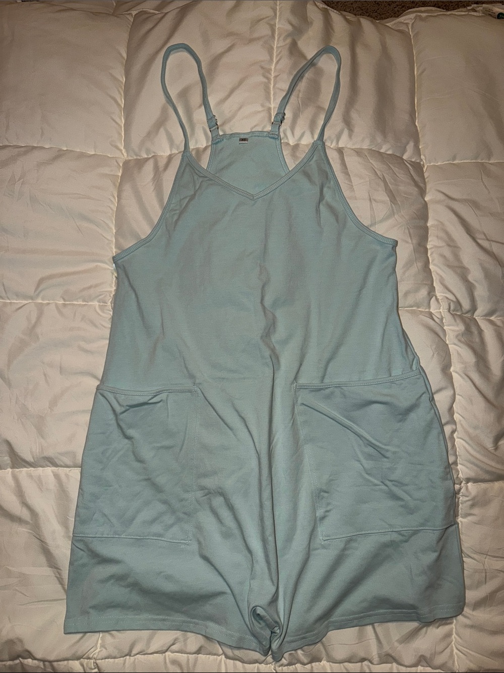 Sky Blue Women's Sleeveless tank top Romper with Pockets-XS. Never worn